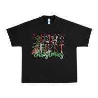 Black Baby's First Christmas Urban Heavy Tee - CowhideDigitalArt