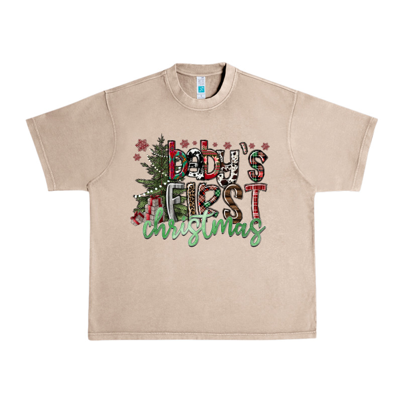 Baby's First Christmas Urban Heavy Tee by CowhideDigitalArt | Teevron