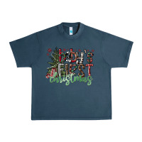 Midnight Navy Baby's First Christmas Urban Heavy Tee - CowhideDigitalArt
