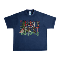 Navy Baby's First Christmas Urban Heavy Tee - CowhideDigitalArt
