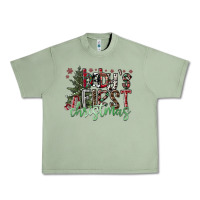 Oil Green Baby's First Christmas Urban Heavy Tee - CowhideDigitalArt