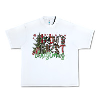 White Baby's First Christmas Urban Heavy Tee - CowhideDigitalArt
