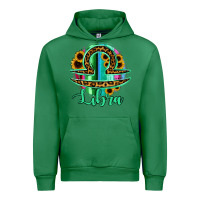 Emerald Libra Zodiac Sign Sunflower Leopard Serape Urban Hoodie - RanaPortraitStore