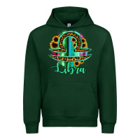 Forest Green Libra Zodiac Sign Sunflower Leopard Serape Urban Hoodie - RanaPortraitStore