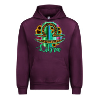Mauve Wine Libra Zodiac Sign Sunflower Leopard Serape Urban Hoodie - RanaPortraitStore