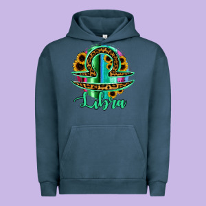 Libra Zodiac Sign Sunflower Leopard Serape Urban Hoodie Designed By Ranaportraitstore