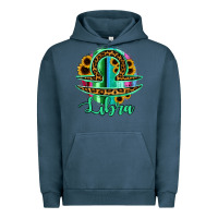 Pigment Midnight Navy Libra Zodiac Sign Sunflower Leopard Serape Urban Hoodie - RanaPortraitStore