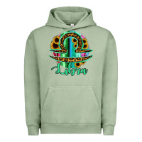 Pigment Oil Green Libra Zodiac Sign Sunflower Leopard Serape Urban Hoodie - RanaPortraitStore