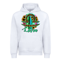 White Libra Zodiac Sign Sunflower Leopard Serape Urban Hoodie - RanaPortraitStore