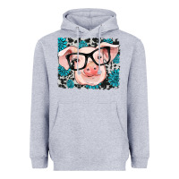 Heather Grey gemstone and cowhide pig Heavyweight Hoodie - RanaPortraitStore