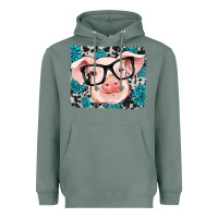 Sage gemstone and cowhide pig Heavyweight Hoodie - RanaPortraitStore