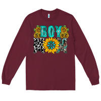 Burgundy boy mom Long Sleeve Tee - RacoonDesign