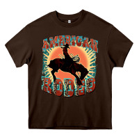 Chocolate Brown American rodeo Heavy Core Tee - FaDigitalArtStudio