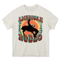 Cream American rodeo Heavy Core Tee - FaDigitalArtStudio