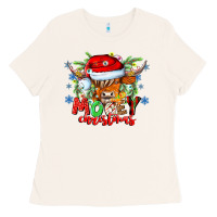 Bone Mooey Christmas Ladies Tee - CowhideDigitalArt