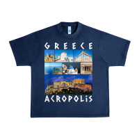 Navy greece acropolis famous sights gallery traveler souvenir t shirt Urban Heavy Tee - baoMotion