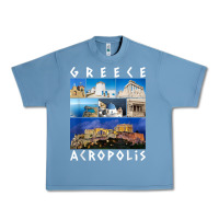 Pebble Blue greece acropolis famous sights gallery traveler souvenir t shirt Urban Heavy Tee - baoMotion