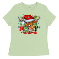 Matcha Mooey Christmas Ladies Tee - CowhideDigitalArt