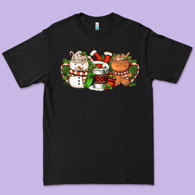Christmas Coffee Cups Premium Tee Designed By Fadigitalartstudio