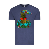 Vintage Denim Summer Vintage Tee - CowhideDigitalArt