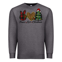 Charcoal Heather peace love christmas Premium Sweatshirt - RanaPortraitStore