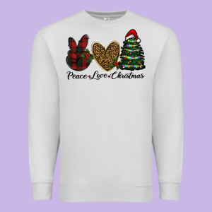 Peace Love Christmas Premium Sweatshirt Designed By Ranaportraitstore