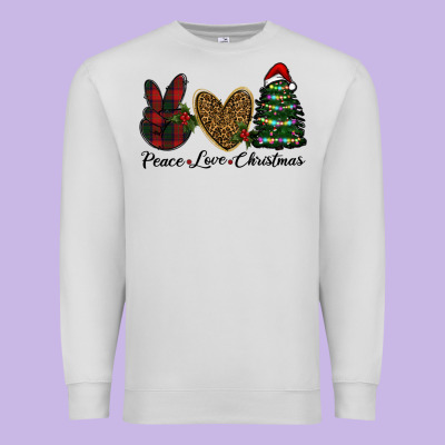 Peace Love Christmas Premium Sweatshirt Designed By Ranaportraitstore