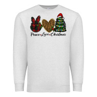 Oatmeal Heather peace love christmas Premium Sweatshirt - RanaPortraitStore