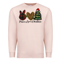 Pale Pink peace love christmas Premium Sweatshirt - RanaPortraitStore