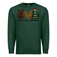 Sports Green peace love christmas Premium Sweatshirt - RanaPortraitStore