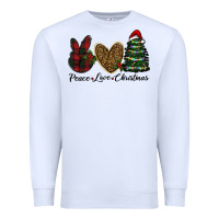 White peace love christmas Premium Sweatshirt - RanaPortraitStore