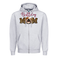 Heather Grey Bulldog Mom Zipper Hoodie - Jasminsmagicworld