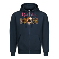Navy Bulldog Mom Zipper Hoodie - Jasminsmagicworld