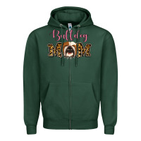 Sports Green Bulldog Mom Zipper Hoodie - Jasminsmagicworld