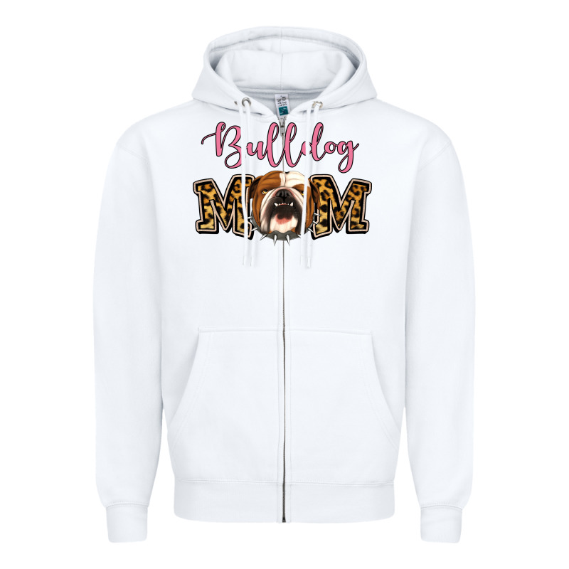Bulldog Mom Zipper Hoodie by Jasminsmagicworld | Teevron