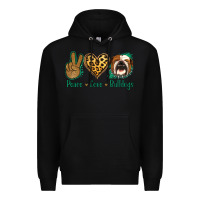 Black Peace Love Bulldog Premium Hoodie - Jasminsmagicworld
