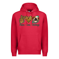 Cardinal Peace Love Bulldog Premium Hoodie - Jasminsmagicworld