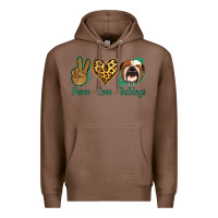 Chestnut Peace Love Bulldog Premium Hoodie - Jasminsmagicworld