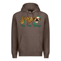 Coffee Peace Love Bulldog Premium Hoodie - Jasminsmagicworld