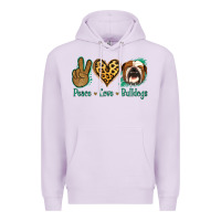 Lilac Peace Love Bulldog Premium Hoodie - Jasminsmagicworld