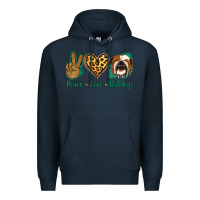 Navy Peace Love Bulldog Premium Hoodie - Jasminsmagicworld