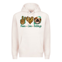 Pale Pink Peace Love Bulldog Premium Hoodie - Jasminsmagicworld