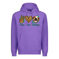 Purple Peace Love Bulldog Premium Hoodie - Jasminsmagicworld