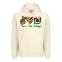 Sandshell Peace Love Bulldog Premium Hoodie - Jasminsmagicworld