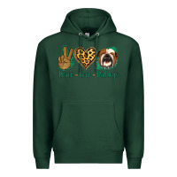 Sports Green Peace Love Bulldog Premium Hoodie - Jasminsmagicworld
