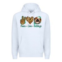 White Peace Love Bulldog Premium Hoodie - Jasminsmagicworld
