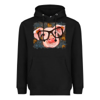 Black Fall Autumn Pig Heavyweight Hoodie - RanaPortraitStore