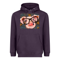 Plum Fall Autumn Pig Heavyweight Hoodie - RanaPortraitStore