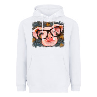White Fall Autumn Pig Heavyweight Hoodie - RanaPortraitStore
