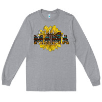 Heather Grey girls mama sunflower Long Sleeve Tee - RacoonDesign
